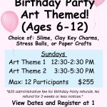 Art Themed Birthday Parties Ages 6-12 yrs