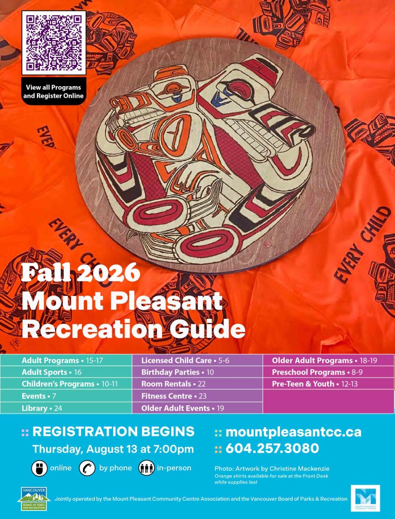 Mount Pleasant Community Centre fall 2026 Recreation Guide
